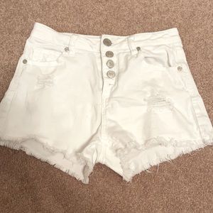 White Jean shorts